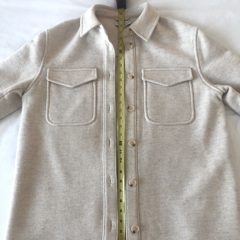 & Other Stories - Oversized Wool Blend Shirt Jacket - Size 12 Cream Colored